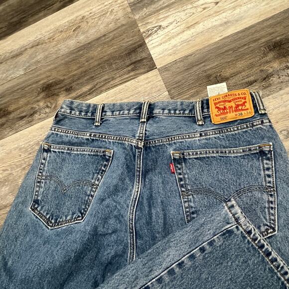Levi's 560 Red Tab Mid Wash Blue Mens 36x33 Loose Straight Leg Comfort Fit Jeans - Picture 2 of 12